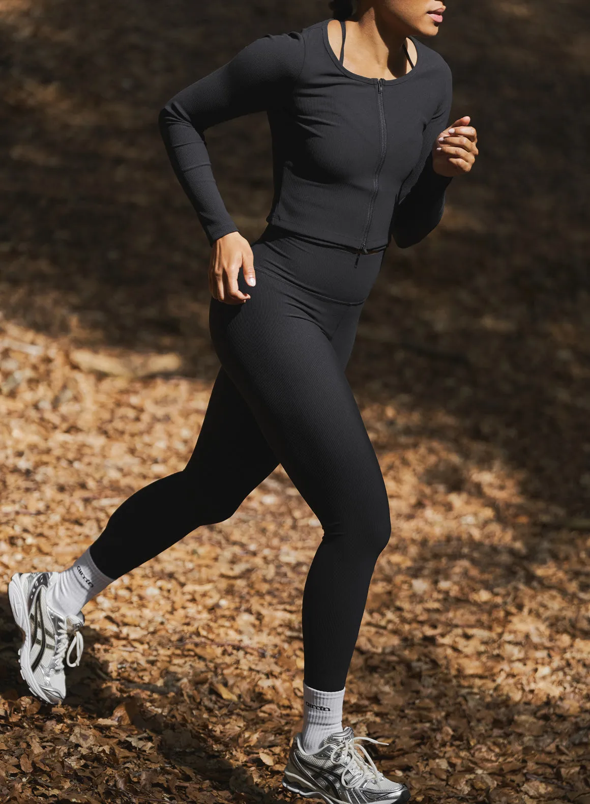 Black Ribbed Performance Tights sold by Aimn product image thumbnail 3