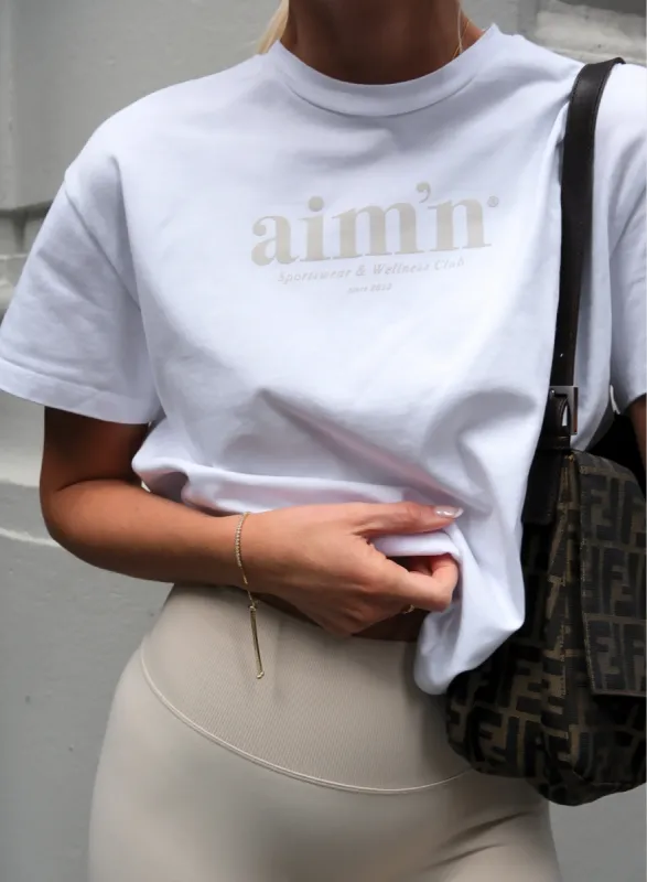White Club Boxy T-Shirt sold by Aimn