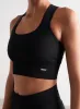 Black Ribbed Seamless High Support Bra sold by Aimn