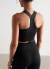 Black Ribbed Seamless High Support Bra sold by Aimn