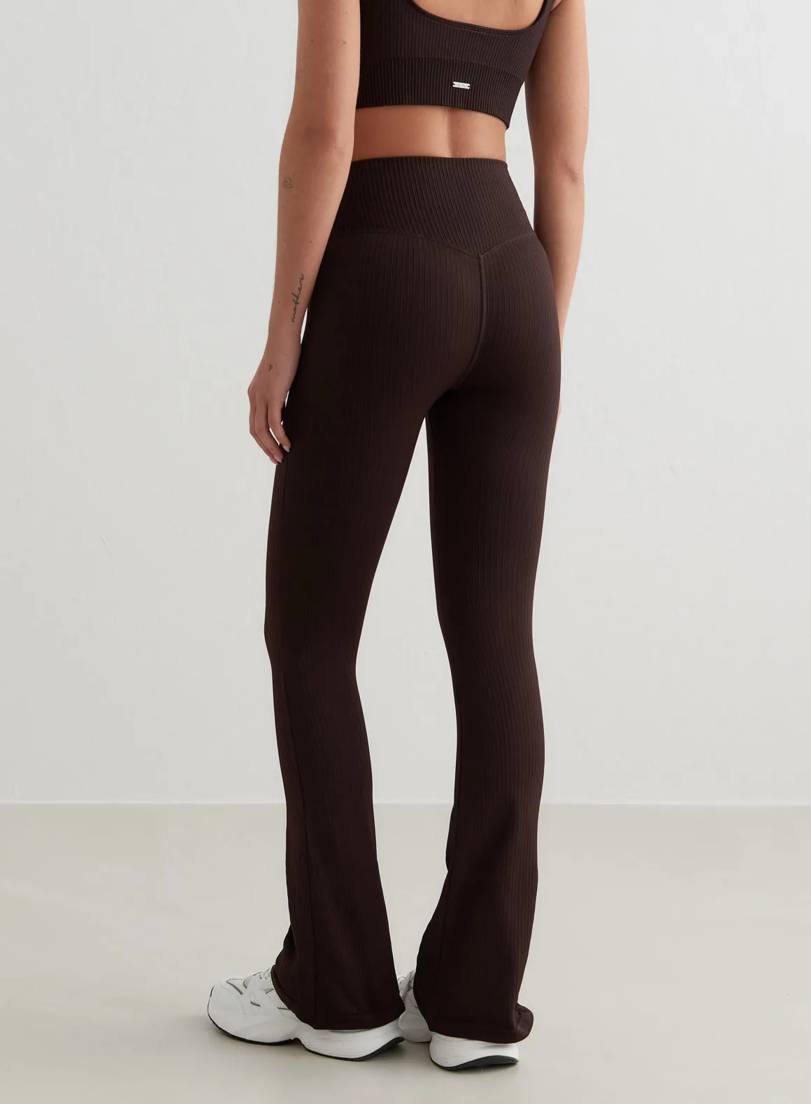 Cacao Ribbed Seamless Flare Tights sold by Aimn product image thumbnail 2