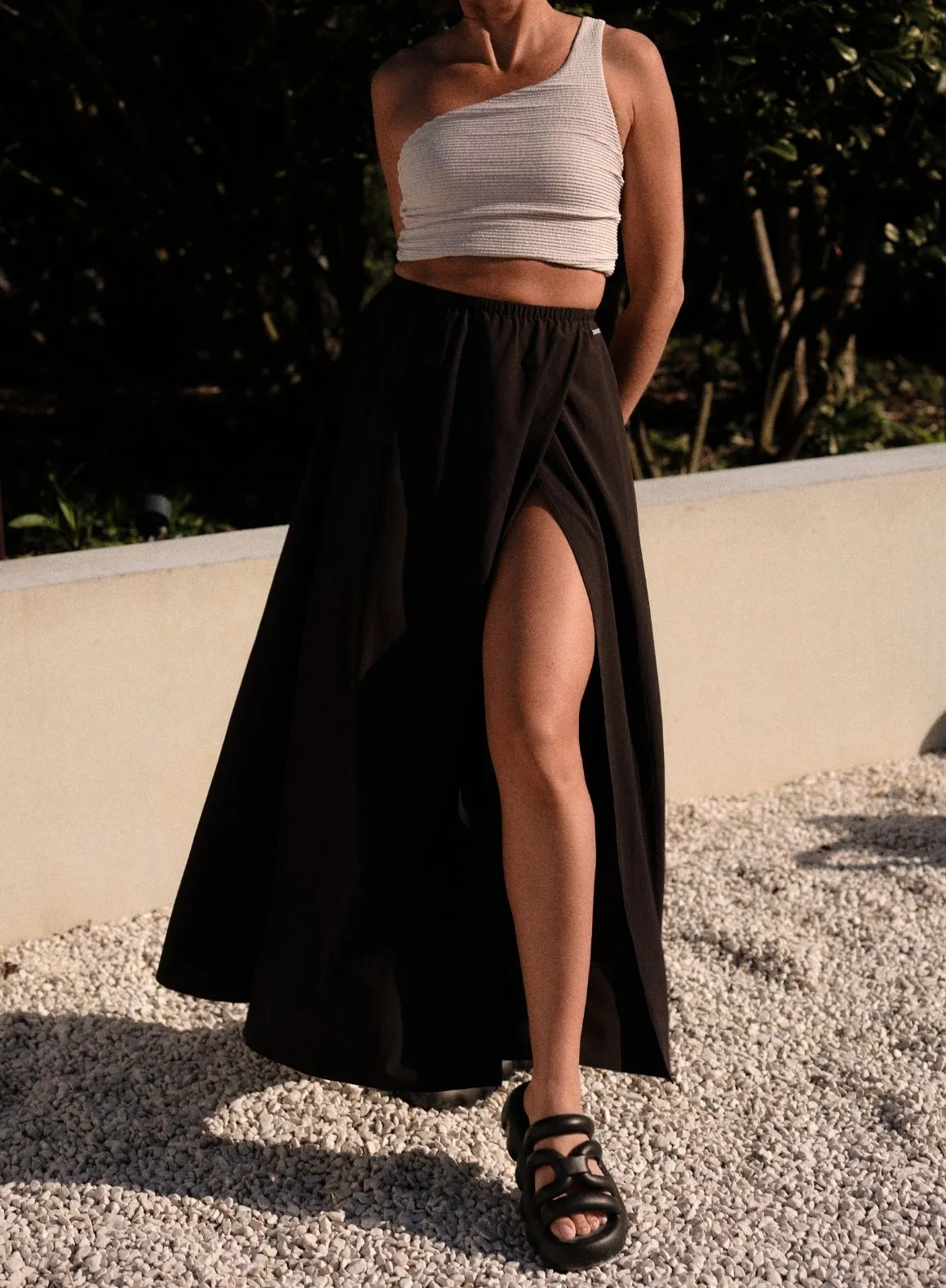 Black Flowy Skirt sold by Aimn