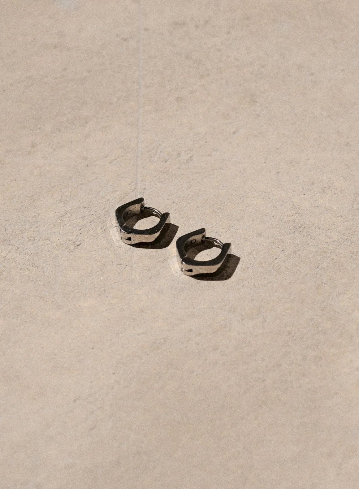 Silver Waterproof Angle Hoop Earrings sold by Aimn product image thumbnail 4