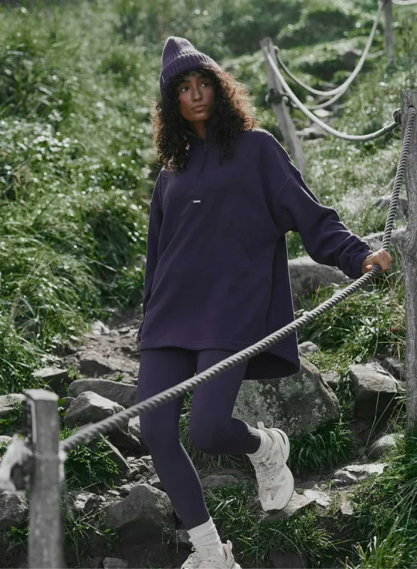 Plum Fleece Half Zip sold by Aimn