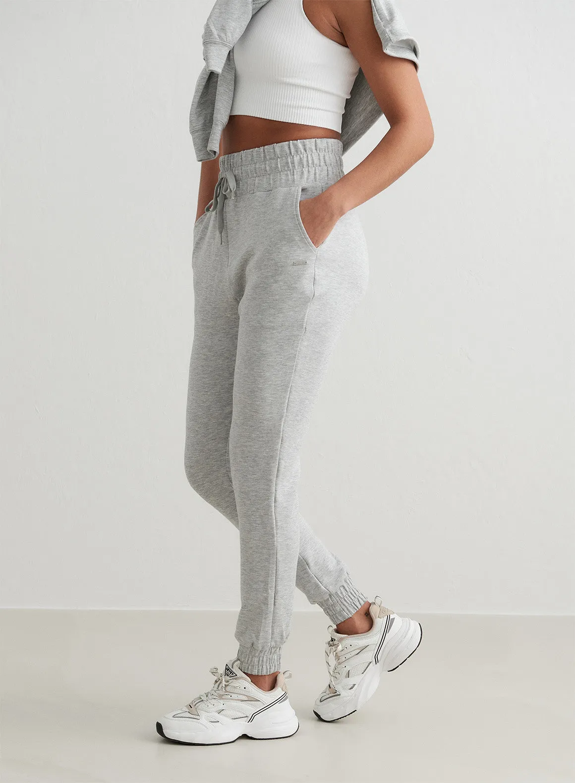 Shadow Grey Light Grey Melange Comfy Sweatpants sold by Aimn product image thumbnail 2