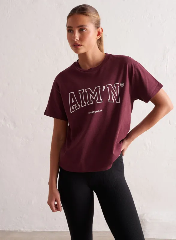 Bordeaux College Boxy T-shirt sold by Aimn