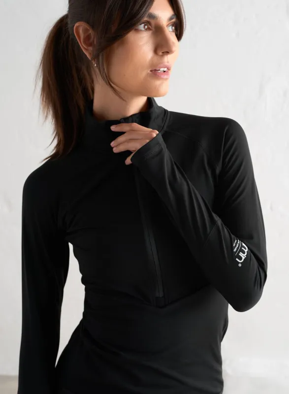 Black Performance Half Zip sold by Aimn