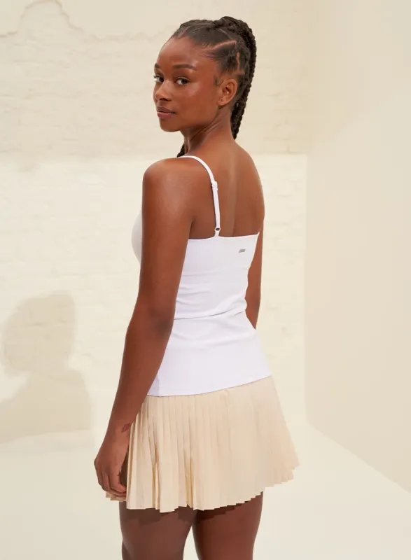 White Soft Strap Singlet sold by Aimn