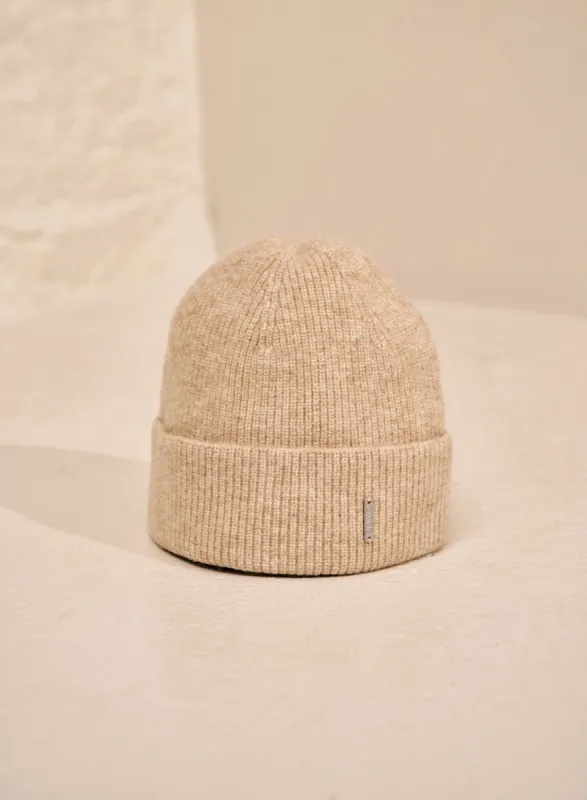 Beige Soft Knit Beanie sold by Aimn