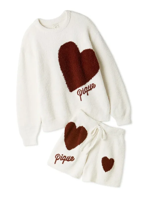 Heart Jacquard Pullover & Shorts Set sold by Gelato Pique