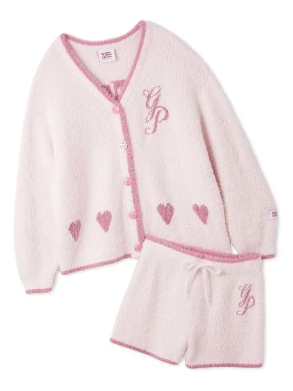 Glittering Feather Cardigan & Shorts Set sold by Gelato Pique