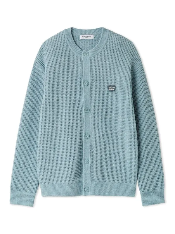 Men's Waffle Heart Sagara Knit Cardigan made by Gelato Pique