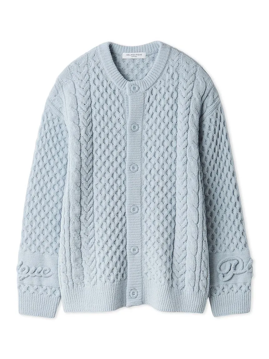 Men's Aran Rope Embroidery Logo Cardigan sold by Gelato Pique product image thumbnail 3