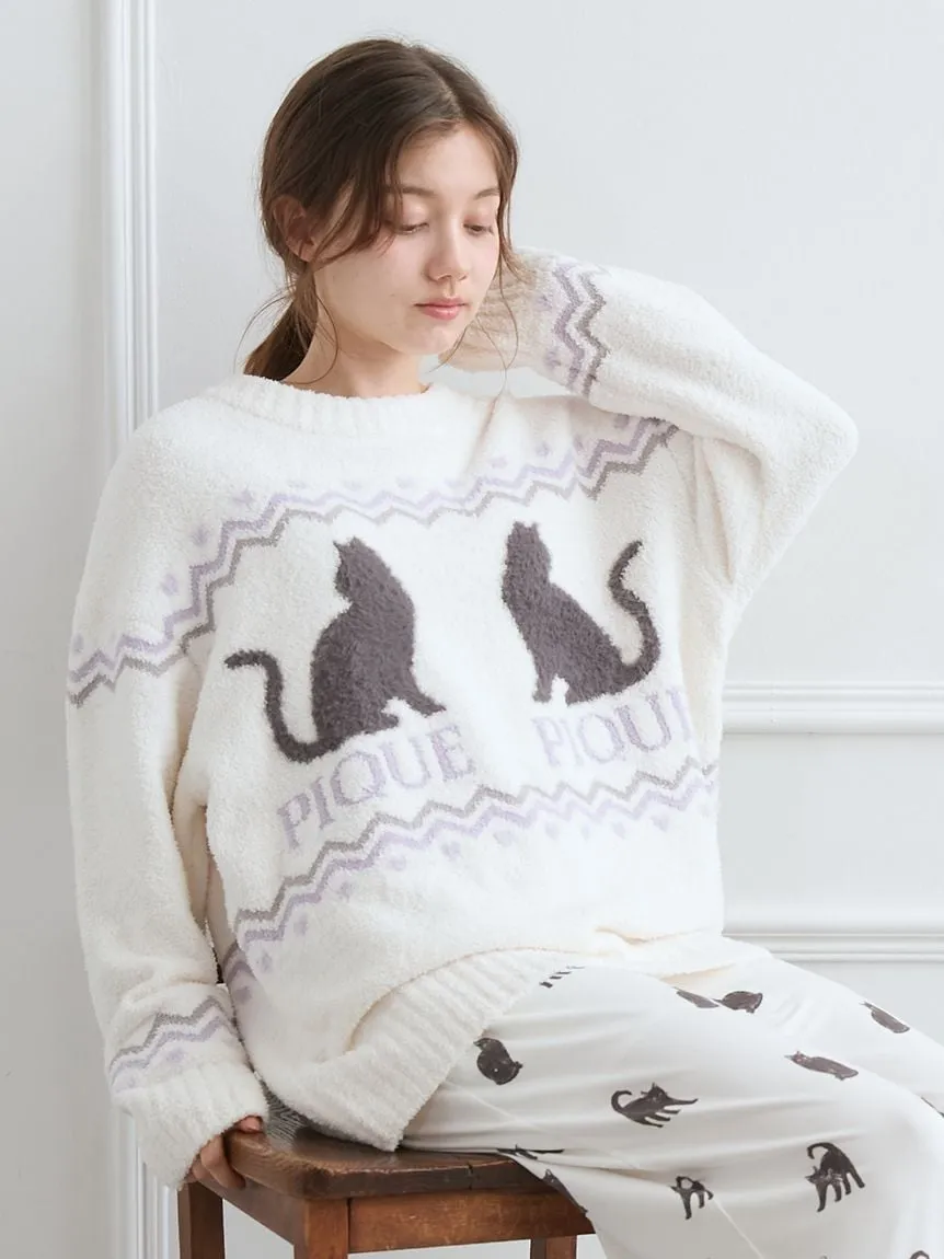Black Cat Jacquard Pullover sold by Gelato Pique product image thumbnail 3