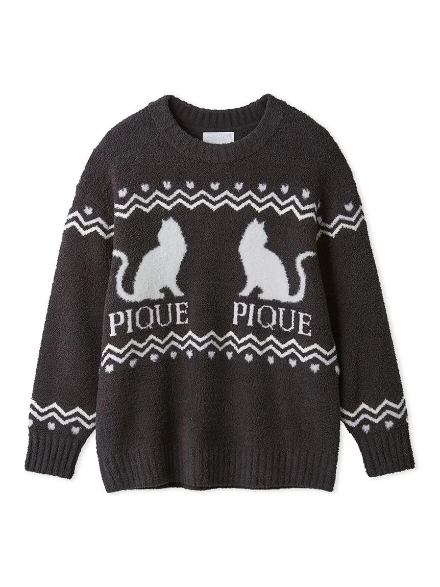 Black Cat Jacquard Pullover sold by Gelato Pique product image thumbnail 2
