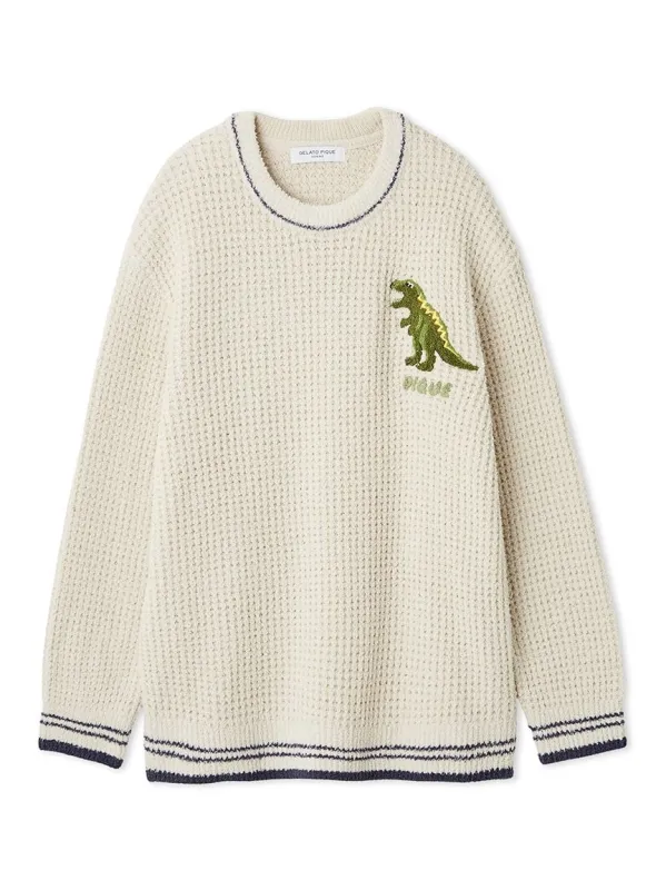 Mens Waffle Dinosaur Pullover made by Gelato Pique