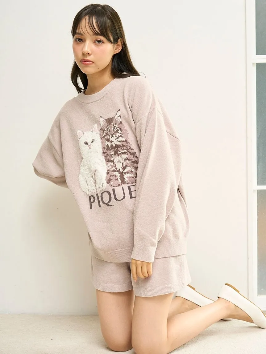 Airy Moco Twin Cats Shorts sold by Gelato Pique product image thumbnail 4