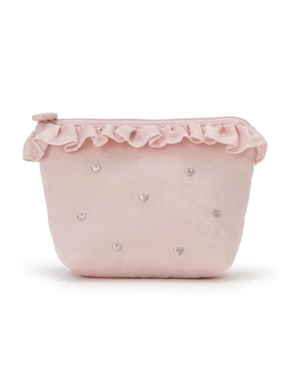 Heart Embroidered Frill Tissue Pouch sold by Gelato Pique