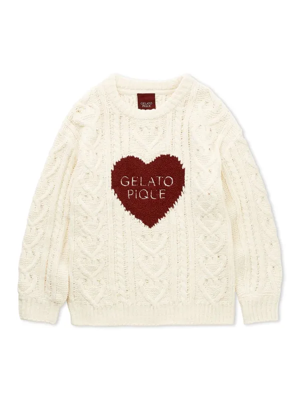Heart Aran Pullover Sweater sold by Gelato Pique