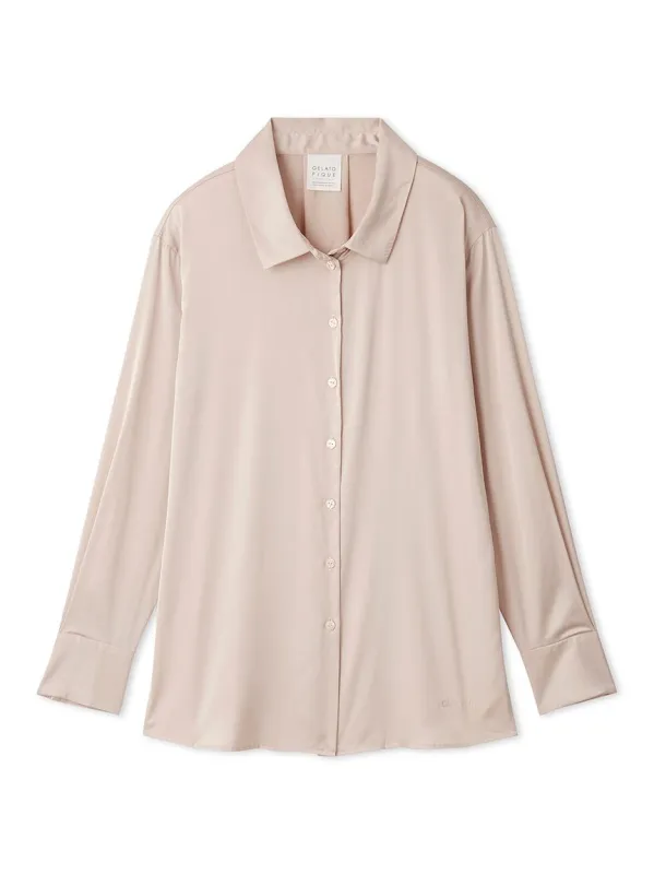 Long Sleeve Satin Sleepwear Blouse sold by Gelato Pique