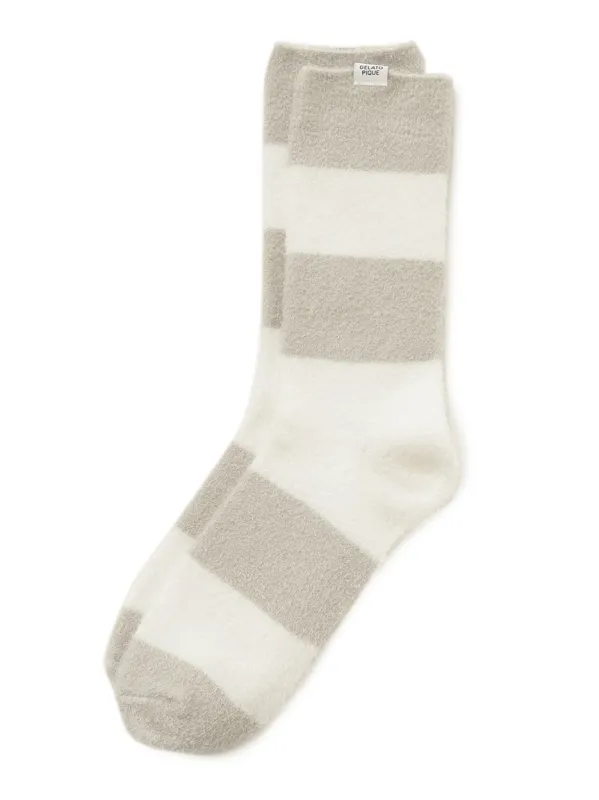 Mens Smoothie 2-Border Fuzyy Socks made by Gelato Pique
