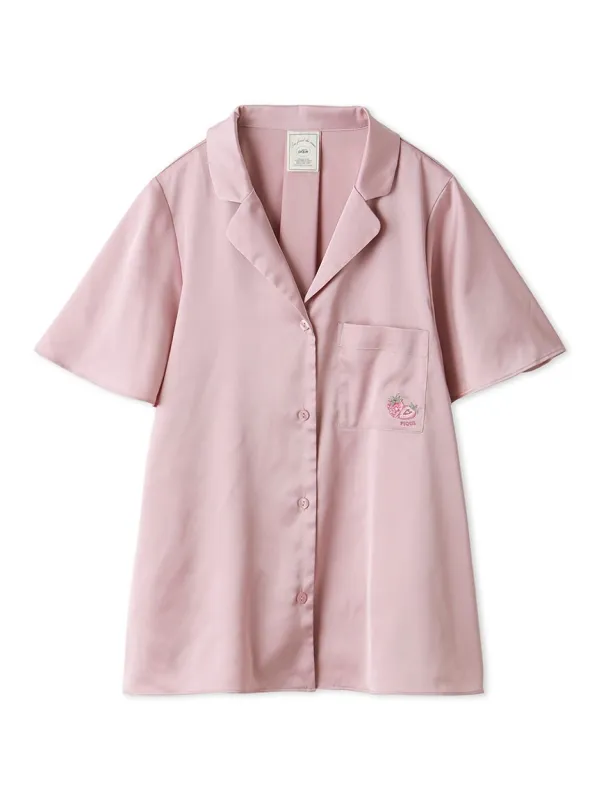 Strawberry Embroidered Satin Sleep Shirt sold by Gelato Pique