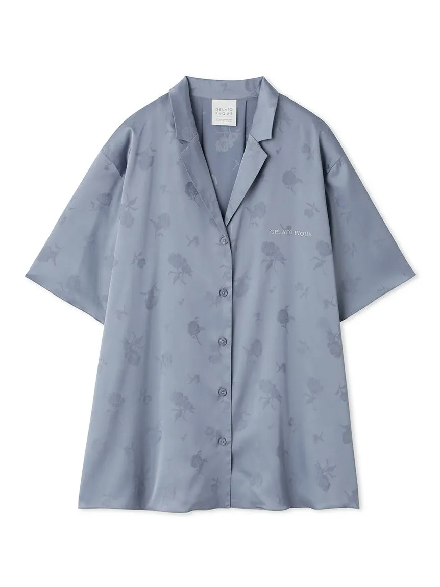 Flower Satin Pajama Sleep Shirt sold by Gelato Pique product image thumbnail 2