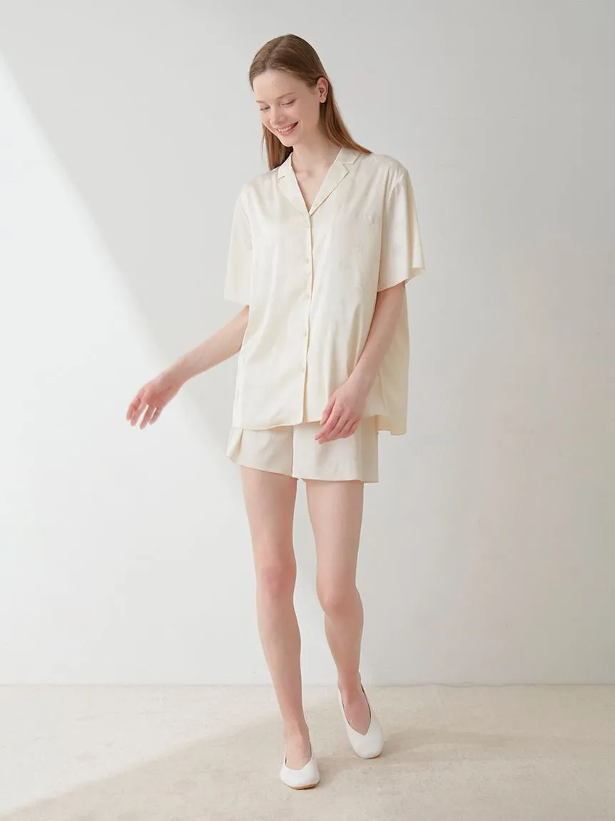 Flower Satin Pajama Sleep Shirt sold by Gelato Pique product image thumbnail 5