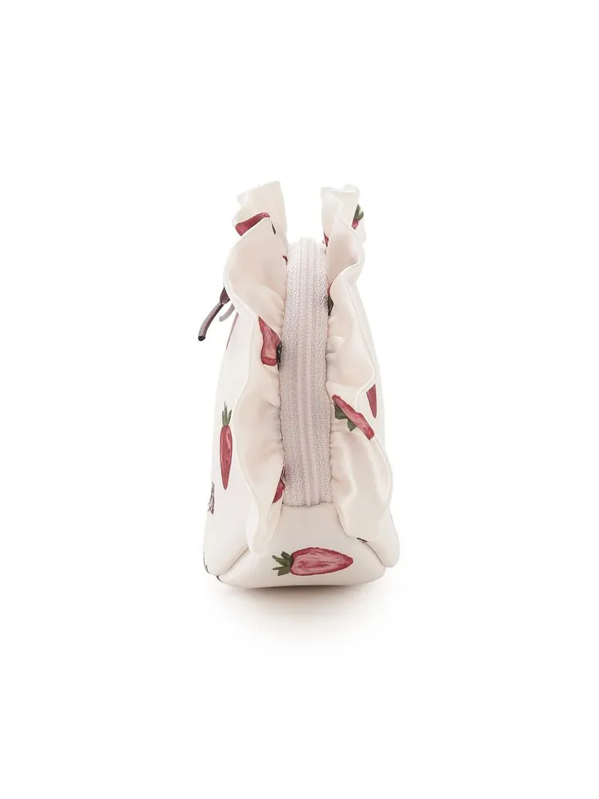Strawberry Patterned Ruffle Mini Pouch sold by Gelato Pique product image thumbnail 3