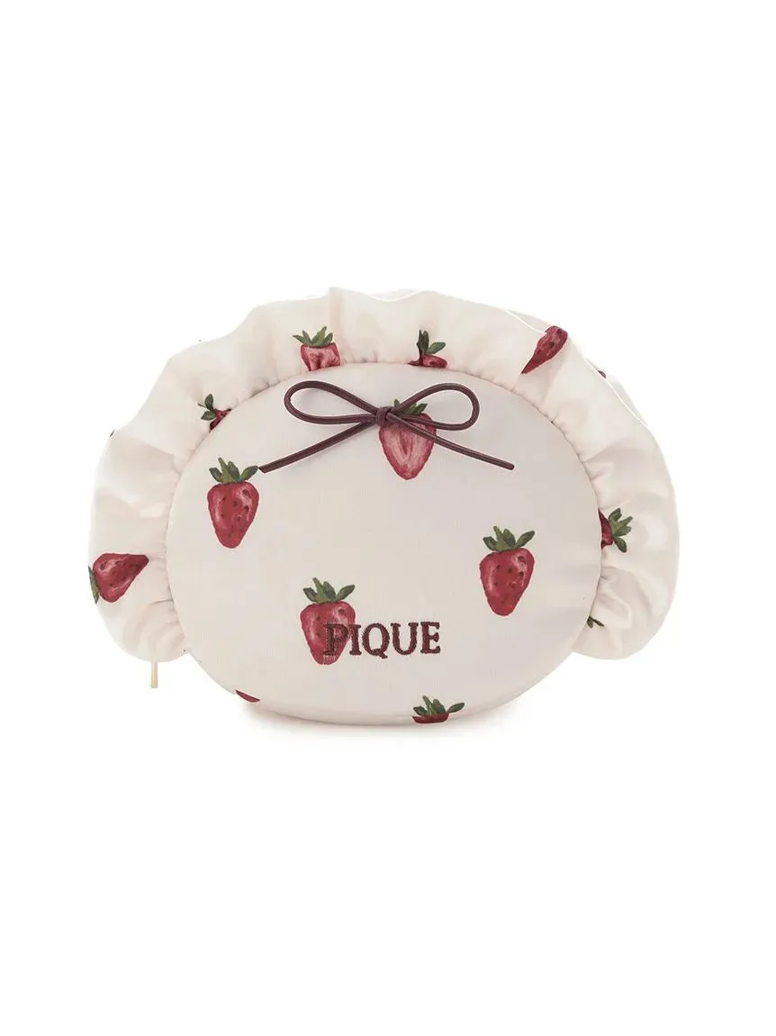 Strawberry Patterned Ruffle Mini Pouch sold by Gelato Pique