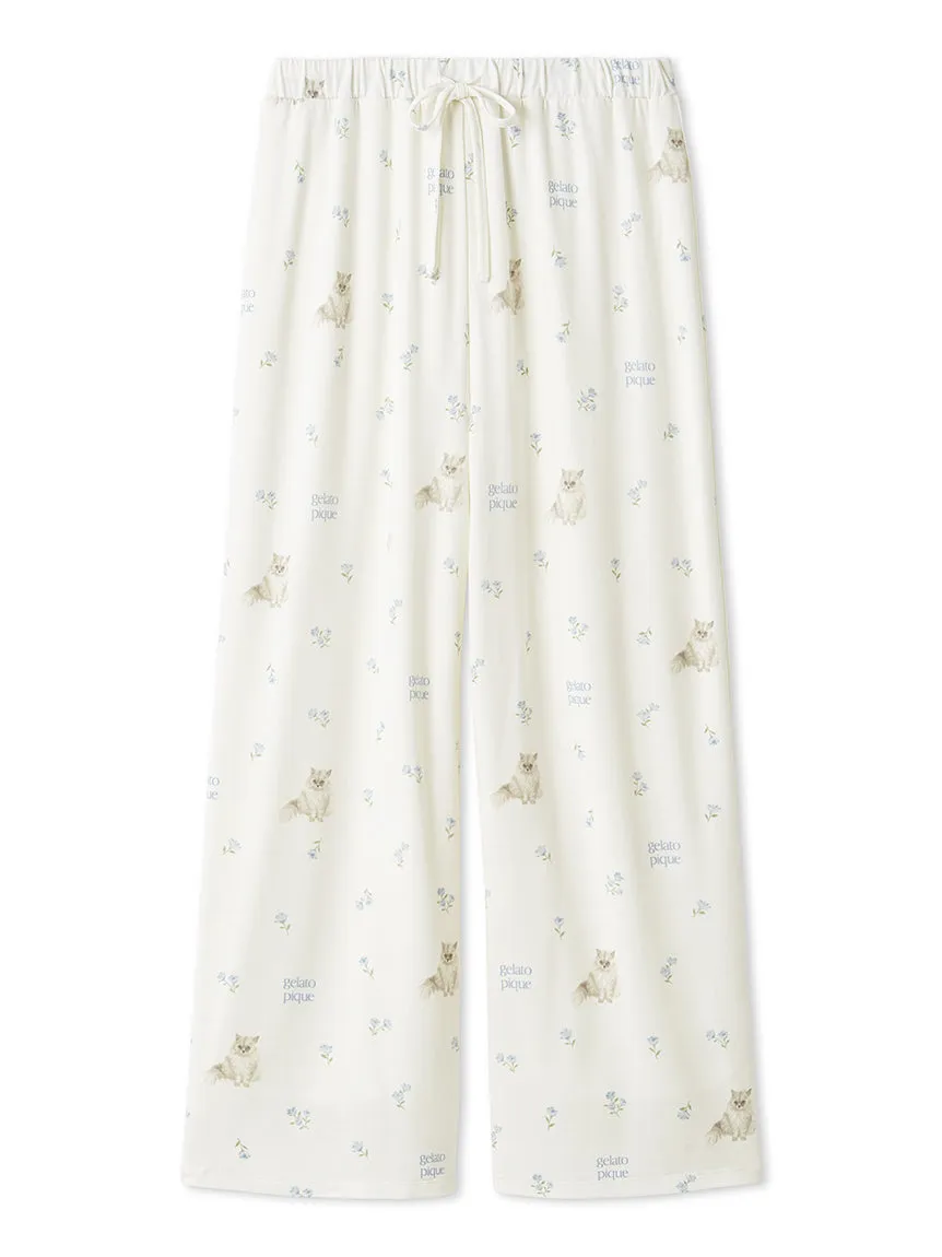 Cat and Flower Long Pants sold by Gelato Pique
