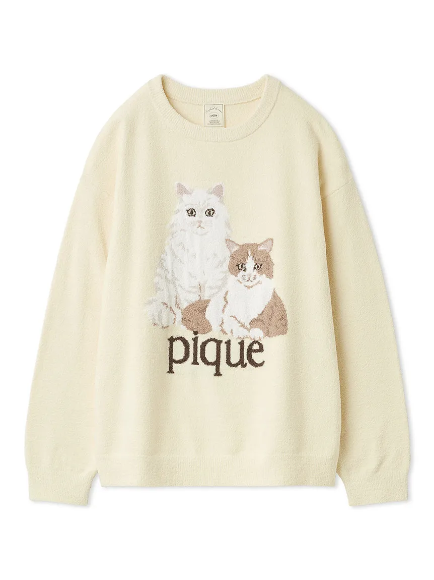 Airy Moco Cat Jacquard Pullover sold by Gelato Pique product image thumbnail 2