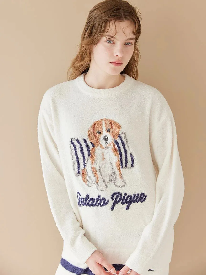 Unisex Airy Moco Playful Dog Jacquard Pullover & Long Pants Set sold by Gelato Pique product image thumbnail 4