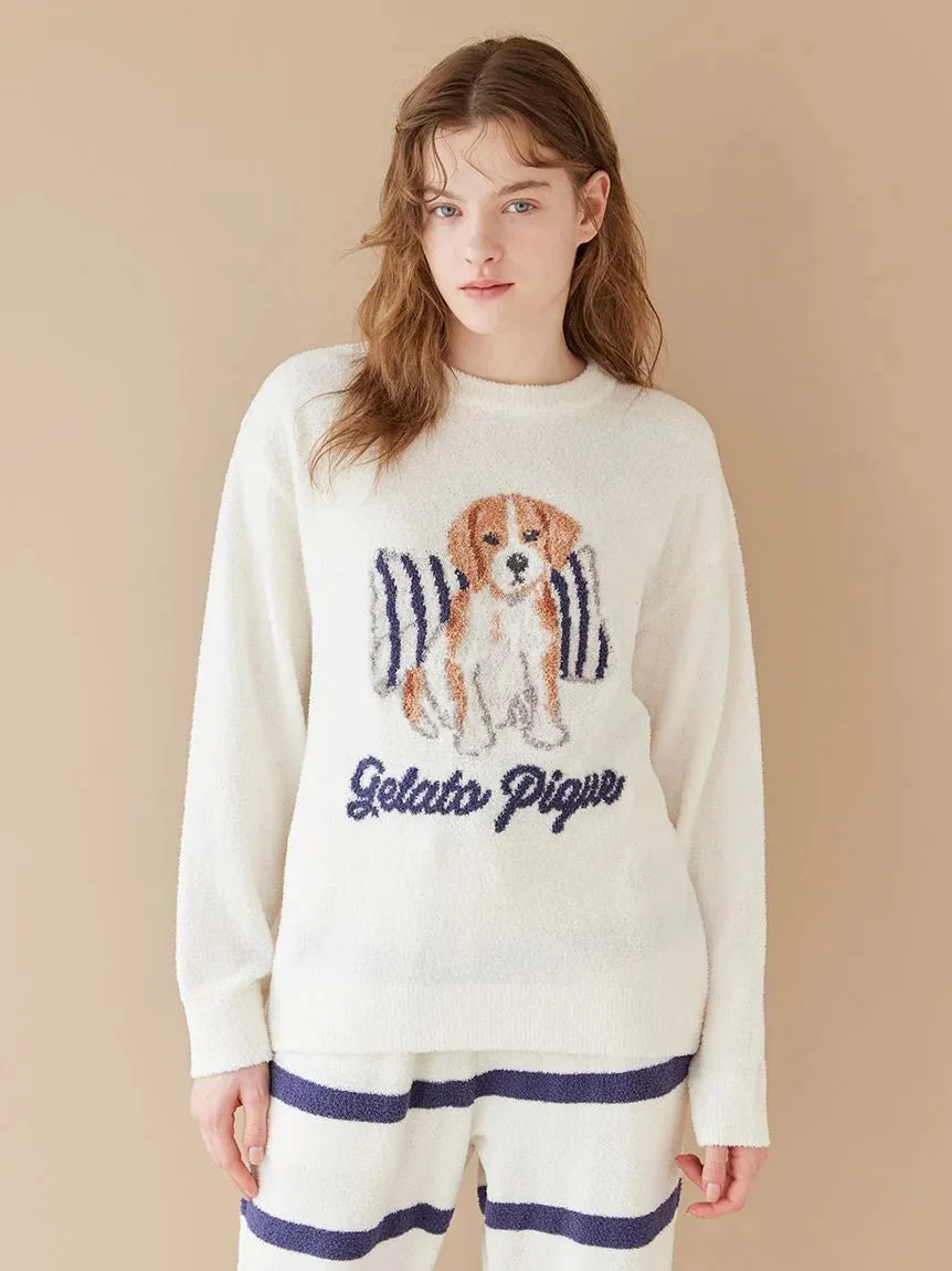Unisex Airy Moco Playful Dog Jacquard Pullover & Long Pants Set sold by Gelato Pique product image thumbnail 5