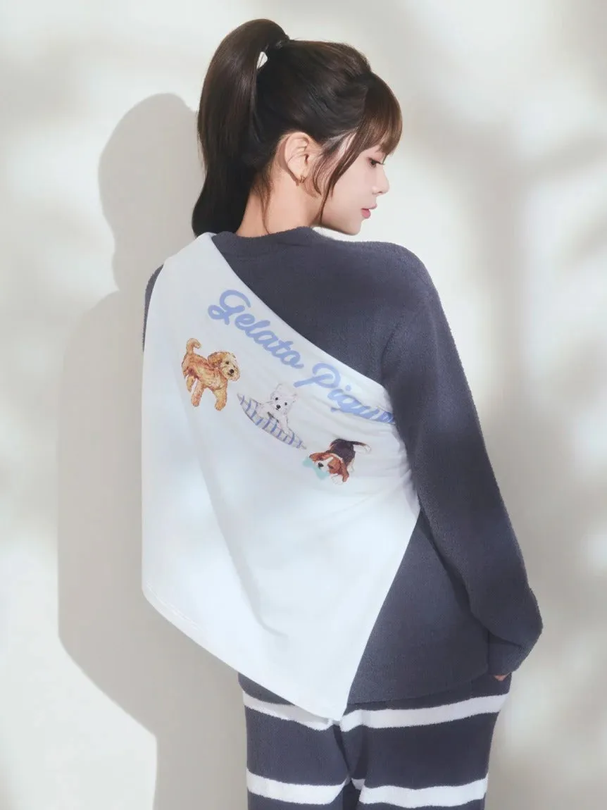 Unisex Playful Dog Printed Long-sleeved T-shirt sold by Gelato Pique product image thumbnail 4