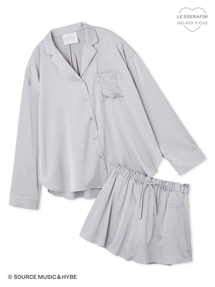 *LE SSERAFIM* Satin Shirt & Shorts Loungewear Set sold by Gelato Pique product image thumbnail 5