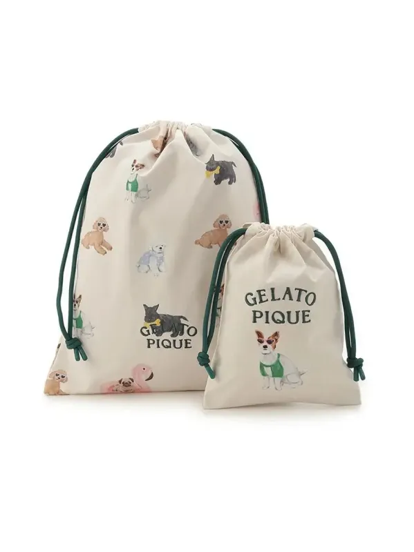 Summer Dog Drawstring Bag Set made by Gelato Pique