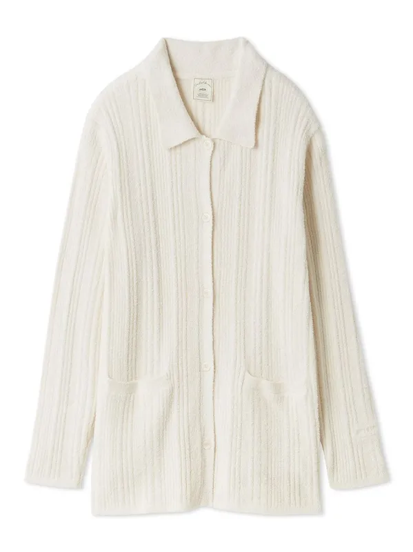 Thermal Smoothie Random Rib Cardigan made by Gelato Pique