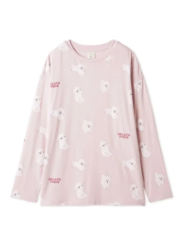 Roll Over Dog Long-sleeved T-shirt made by Gelato Pique