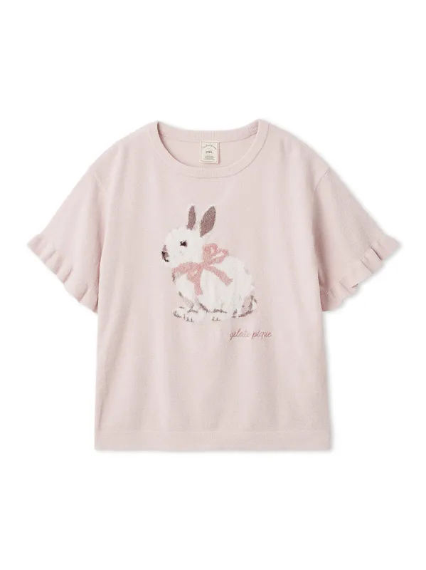 Airy Moco Ribbon Bunny Jacquard Pullover made by Gelato Pique