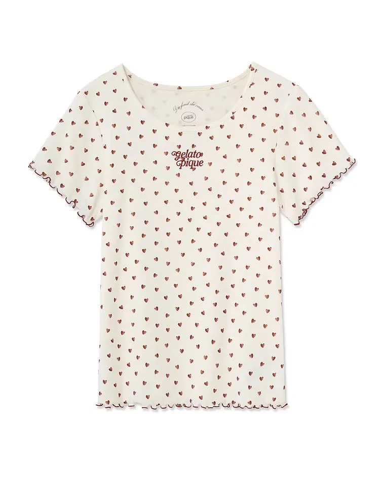 Tuck Stitch Heart T-shirt sold by Gelato Pique