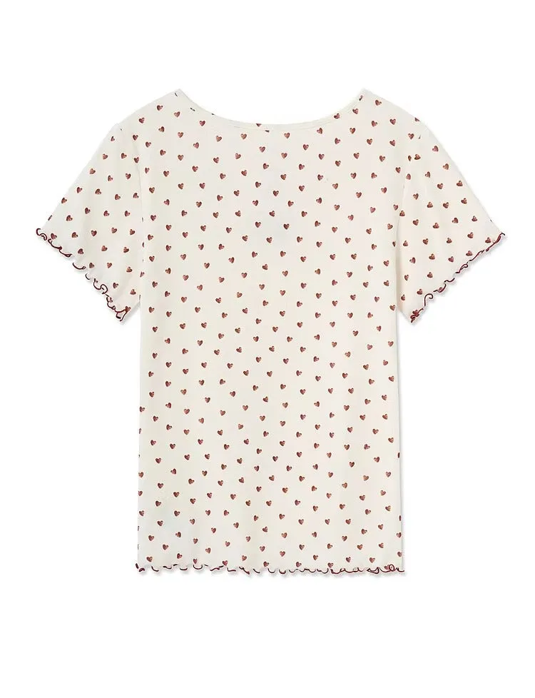 Tuck Stitch Heart T-shirt sold by Gelato Pique product image thumbnail 4