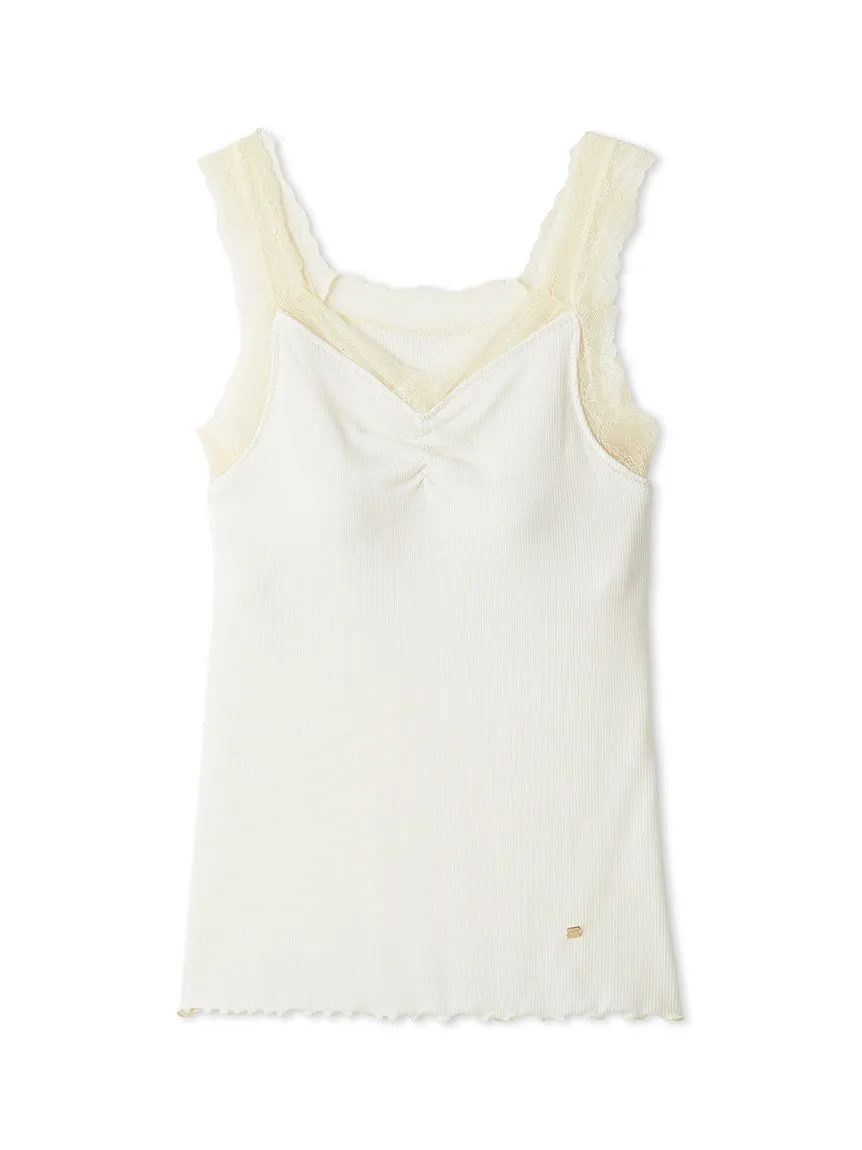 Cool Ribbed Fabric Tank Top With Built-in Bra sold by Gelato Pique