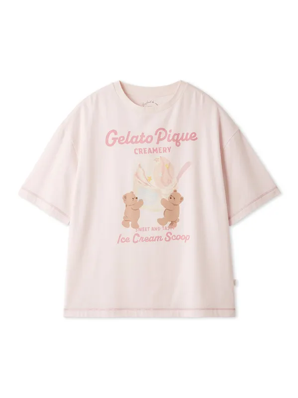 Cool Rayon Ice Cream Bear Printed T-shirt made by Gelato Pique