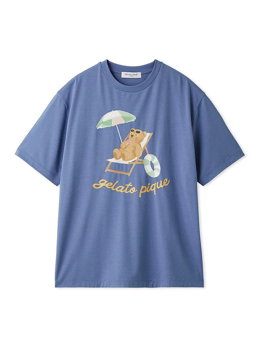 Men's Cool-to-touch Summer Bear One-point Printed T-shirt sold by Gelato Pique