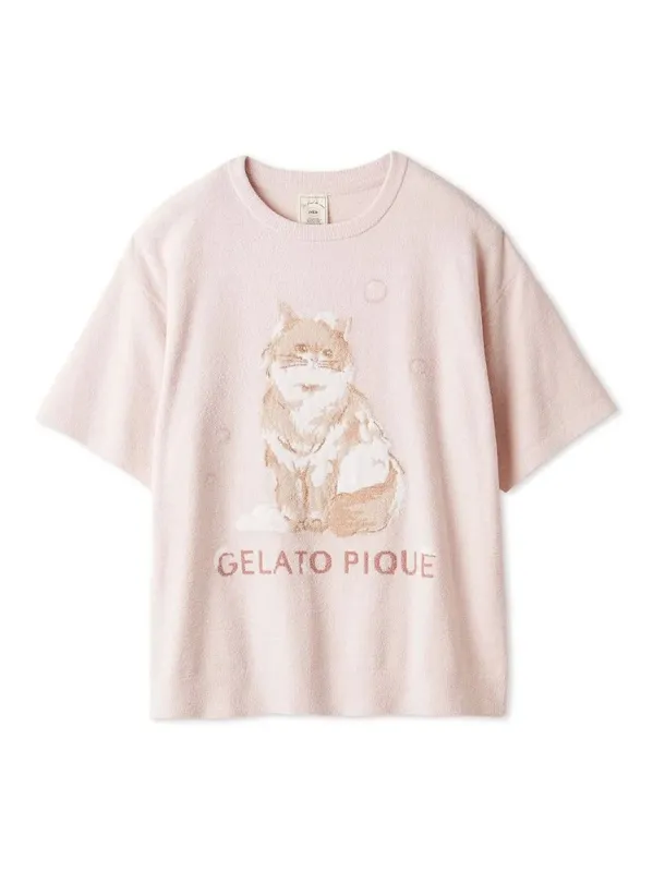 Bath Time Cat Jacquard Pullover made by Gelato Pique