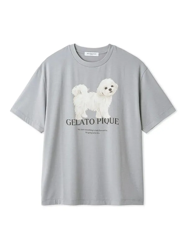 Men's Walking Dog One-point Printed Cool Touch T-Shirt made by Gelato Pique