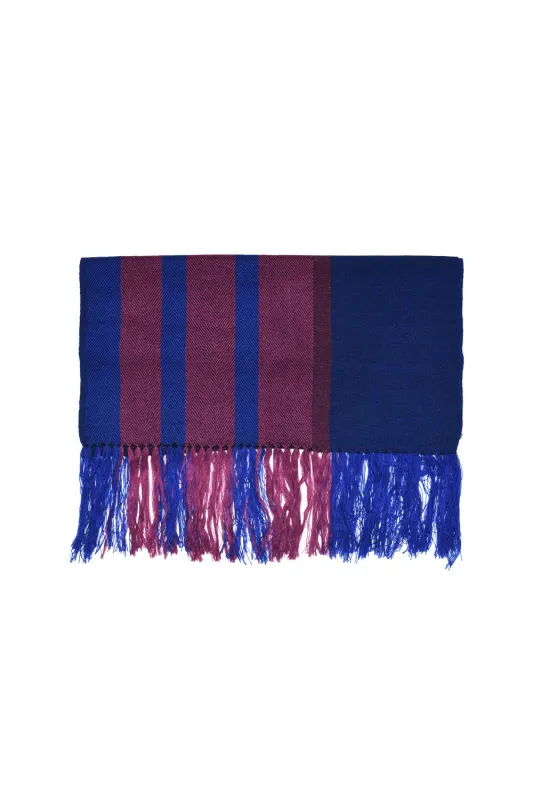 Design J Scarf - Black x Royal [Narrow] sold by Chamula