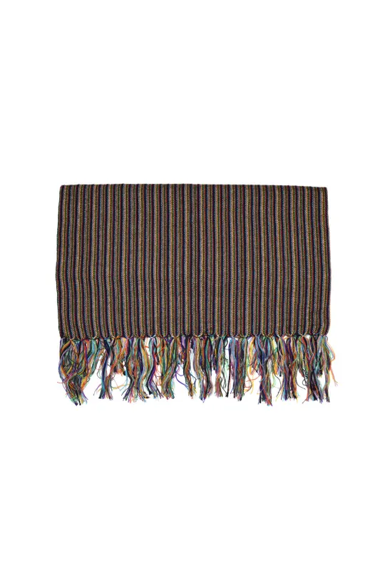 Multi Pin Stripe Scarf - Brown [Narrow] sold by Chamula