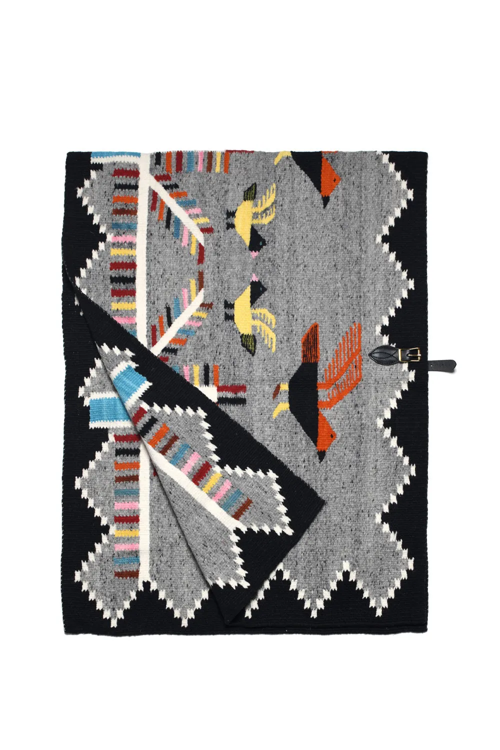 Merino Wool Blanket Poncho - Navajo Birds sold by Chamula product image thumbnail 3